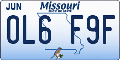 MO license plate OL6F9F