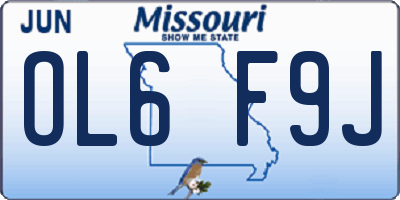 MO license plate OL6F9J