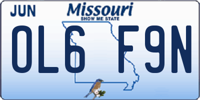 MO license plate OL6F9N