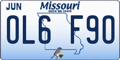 MO license plate OL6F9O