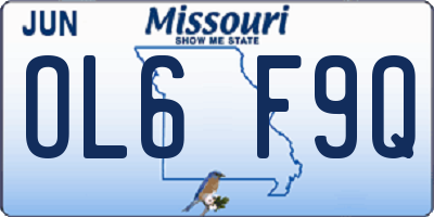 MO license plate OL6F9Q