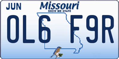 MO license plate OL6F9R