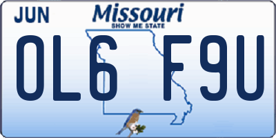 MO license plate OL6F9U