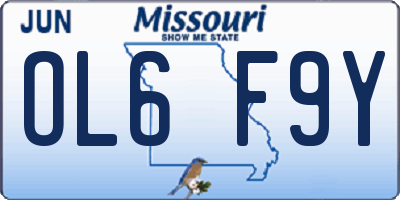 MO license plate OL6F9Y