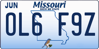 MO license plate OL6F9Z