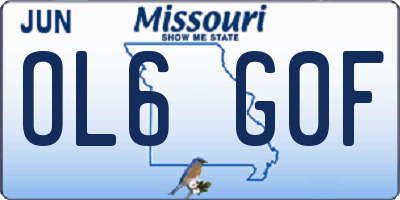 MO license plate OL6G0F