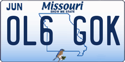 MO license plate OL6G0K