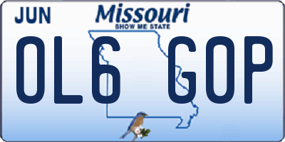 MO license plate OL6G0P