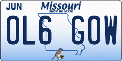 MO license plate OL6G0W