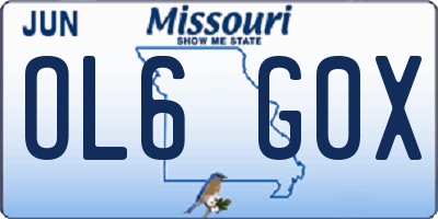 MO license plate OL6G0X