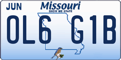 MO license plate OL6G1B