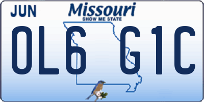 MO license plate OL6G1C
