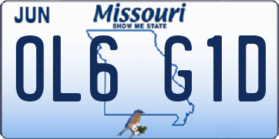 MO license plate OL6G1D