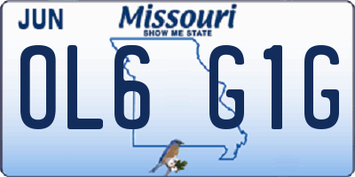 MO license plate OL6G1G