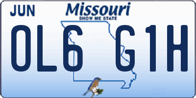 MO license plate OL6G1H