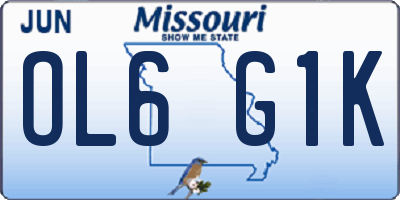 MO license plate OL6G1K