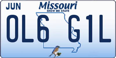 MO license plate OL6G1L