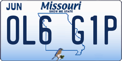 MO license plate OL6G1P