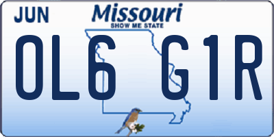 MO license plate OL6G1R