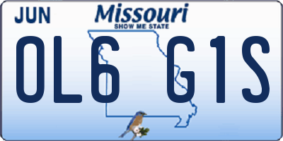 MO license plate OL6G1S