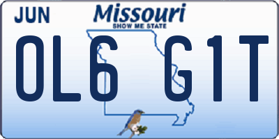 MO license plate OL6G1T