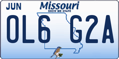 MO license plate OL6G2A