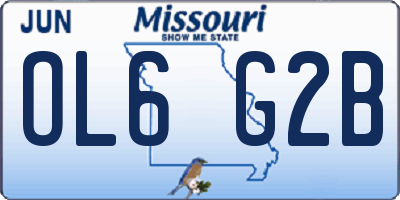 MO license plate OL6G2B
