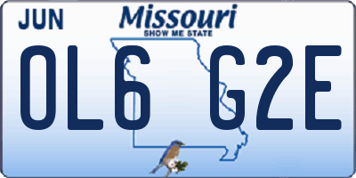 MO license plate OL6G2E