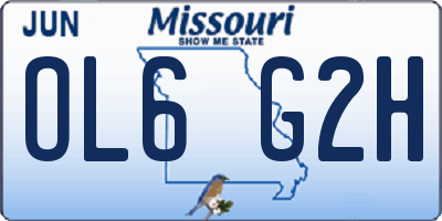 MO license plate OL6G2H