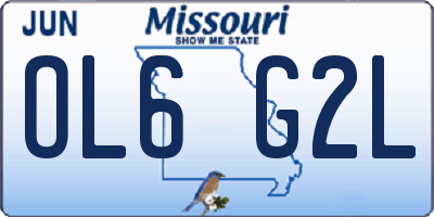 MO license plate OL6G2L