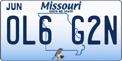 MO license plate OL6G2N