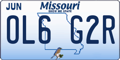 MO license plate OL6G2R