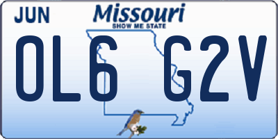 MO license plate OL6G2V