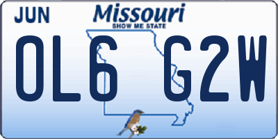 MO license plate OL6G2W