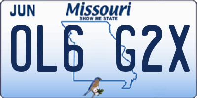 MO license plate OL6G2X