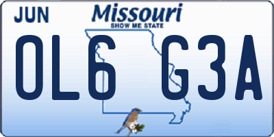 MO license plate OL6G3A