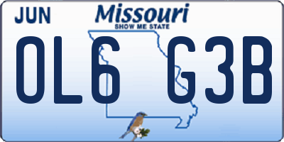 MO license plate OL6G3B