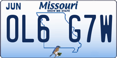 MO license plate OL6G7W