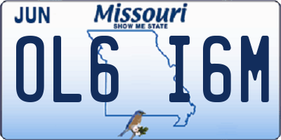 MO license plate OL6I6M