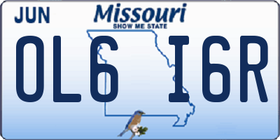 MO license plate OL6I6R