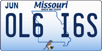 MO license plate OL6I6S