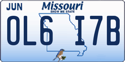 MO license plate OL6I7B