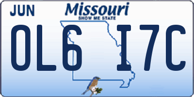 MO license plate OL6I7C