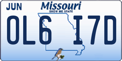MO license plate OL6I7D