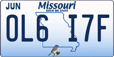 MO license plate OL6I7F