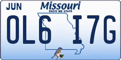 MO license plate OL6I7G
