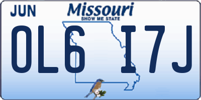 MO license plate OL6I7J