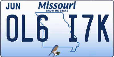 MO license plate OL6I7K