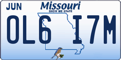 MO license plate OL6I7M