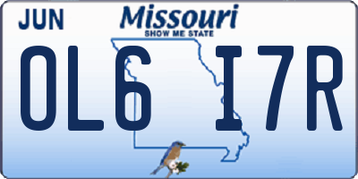 MO license plate OL6I7R